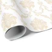 Cream Damask Cadeaupapier (Rol Hoek)