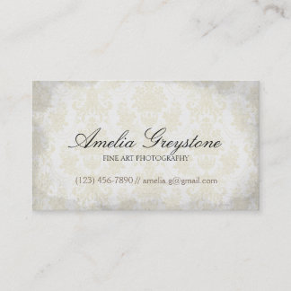 Cream Damask Elegant  Visitekaartje