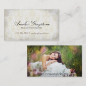 Cream Damask Elegant  Visitekaartje (Voorkant / Achterkant)