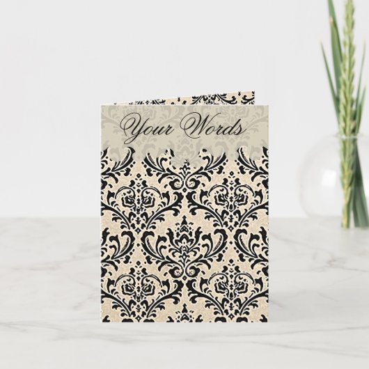 Cream Damask ~ Kaart/uitnodigingen (Voorkant)