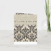 Cream Damask ~ Kaart/uitnodigingen (Achterkant)