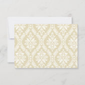 Cream Damask RSVP-kaart RSVP Kaartje (Achterkant)