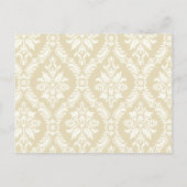 Cream Damask sparen het Briefkaart van de Datum (Achterkant)