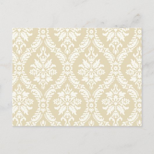 Cream Damask sparen het Briefkaart van de Datum (Achterkant)