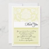 Cream Damask Wedding Dank je kaarten (Voorkant)