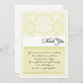 Cream Damask Wedding Dank je kaarten (Voorkant / Achterkant)