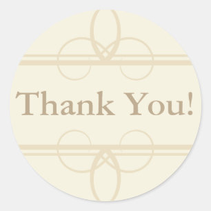 Cream Dank u Stickers en Wedding Favor Labels