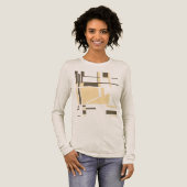 Cream Dark Brown MCM-geïnspireerde geometrische Ab Tri-Blend Shirt (Voorkant)