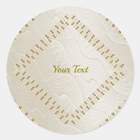 Cream Decorative Classic Round Sticker (Voorkant)