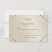 Cream Decorative Wedding RSVP Kaart (Voorkant)
