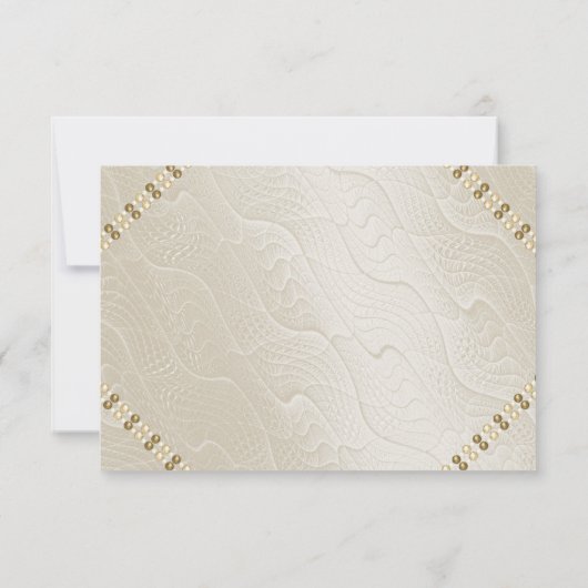 Cream Decorative Wedding RSVP Kaart (Achterkant)