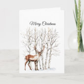 Cream Deer Elk Christmas Kaart (Voorkant)