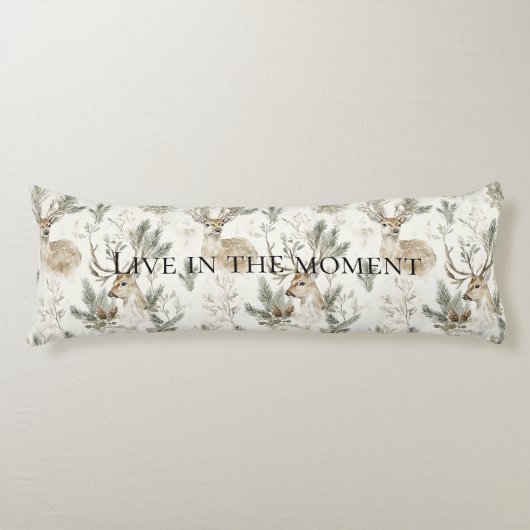 Cream Deer Woodland Animals Christmas   Lichaamskussen (Voorkant)