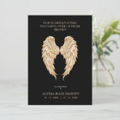 Cream Delicate Angel Wings Design Funeral Memorial Kaart (Staand voorkant)