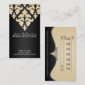 Cream Diamond Damask Appointkaarten Afsprakenkaartje (Voorkant / Achterkant)