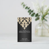 Cream Diamond Damask Appointkaarten Afsprakenkaartje (Staand voorkant)