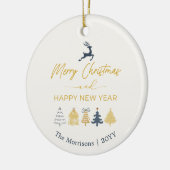 Cream Doodle kerstbomen, rendieren, sterren, Keramisch Ornament (Links)