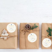 Cream Doodle Stars Vrolijke Kerstvakantie Sticker