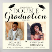 Cream Double Afstuderen 2 Photo Afstuderen Welcome Poster (Voorkant)