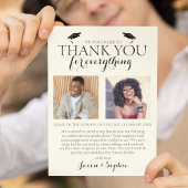 Cream Double Afstuderen 2 Photo Graduparty Bedankkaart