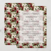 Cream Dragonflies en Rozen bruiloft Kaart (Voorkant / Achterkant)