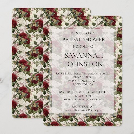 Cream Dragonflies en Rozen Vrijgezellenfeest Kaart (Voorkant / Achterkant)