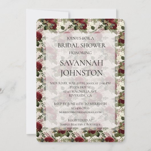 Cream Dragonflies en Rozen Vrijgezellenfeest Kaart (Voorkant)