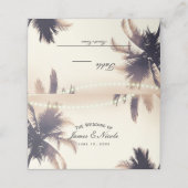 Cream Dream Palm Trees & Lights Tafelstoel Plaats Plaatskaartje (Buitenkant ongevouwen)