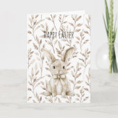 Cream Easter Bunny Rabbit  Kaart (Voorkant)