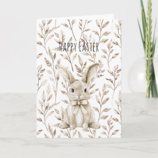 Cream Easter Bunny Rabbit  Kaart (Voorkant)