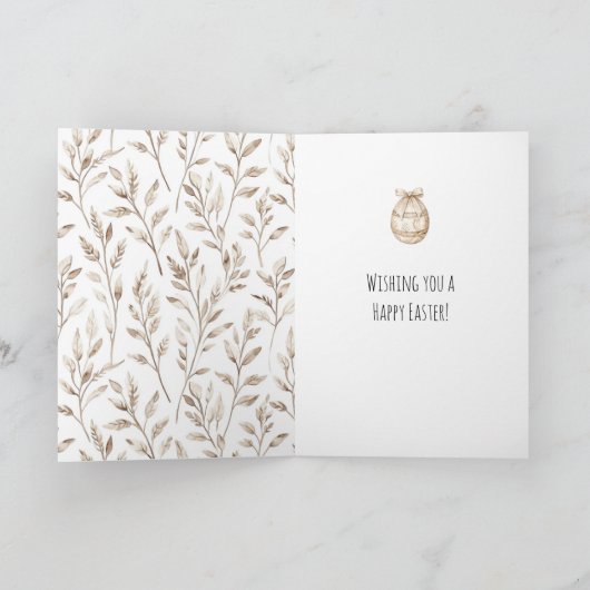 Cream Easter Bunny Rabbit  Kaart (Binnen)