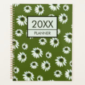 Cream Echinacea Grass Green Floral Pattern 2026 Planner (Voorkant)