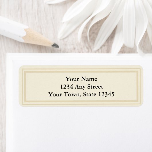 Cream & Ecru Custom Return Adres Label (Insitu)