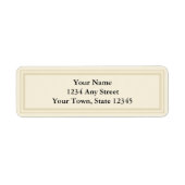 Cream & Ecru Custom Return Adres Label (Voorkant)