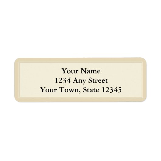 Cream & Ecru Custom Return Adres Label (Voorkant)