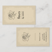 Cream Ecru-Visitekaartje met Roos Visitekaartje (Voorkant / Achterkant)