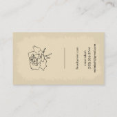 Cream Ecru-Visitekaartje met Roos Visitekaartje (Achterkant)