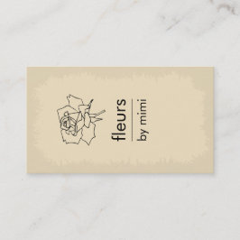 Cream Ecru-Visitekaartje met Roos Visitekaartje