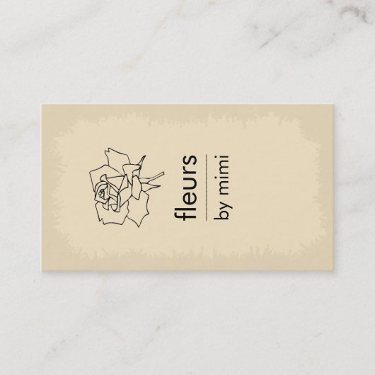 Cream Ecru-Visitekaartje met Roos Visitekaartje (Voorkant)