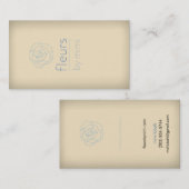 Cream Ecru-Visitekaartje met Roos Visitekaartje (Voorkant / Achterkant)