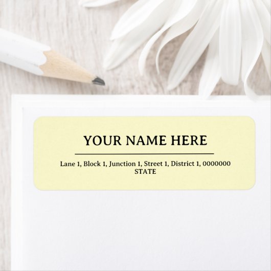 Cream Eenvoudige Minimalistische Naam Adres Retour Etiket (Insitu)