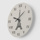 Cream Eiffel Tower Paris wandklok (Hoek)