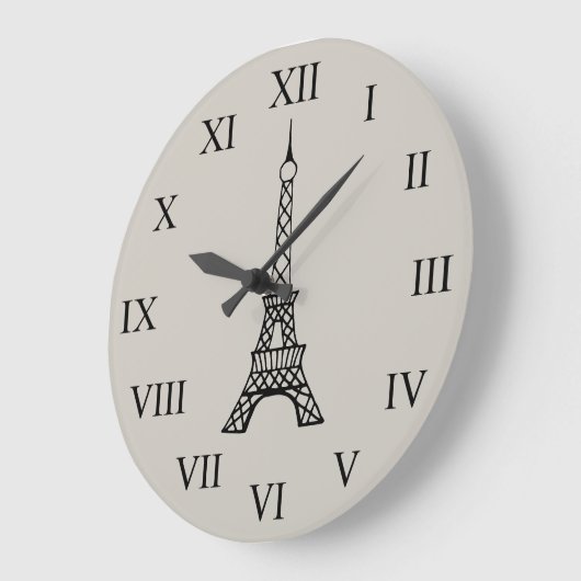 Cream Eiffel Tower Paris wandklok (Hoek)