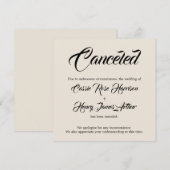 Cream Elaborate geannuleerde huwelijksaankondiging Kaart (Voorkant / Achterkant)