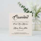 Cream Elaborate geannuleerde huwelijksaankondiging Kaart (Staand voorkant)