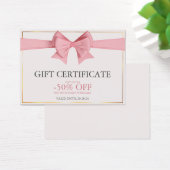 Cream Elegant Business Gift Certificaat Visitekaartje (Bureau)