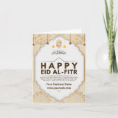 Cream Elegant Happi Eid Al-Fitr Wenskaart Bedankkaart (Voorkant)
