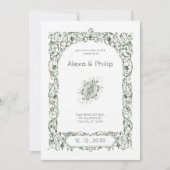 Cream Elegant  Indiase bruiloft Kaart (Voorkant)