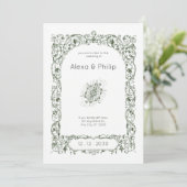 Cream Elegant  Indiase bruiloft Kaart (Staand voorkant)