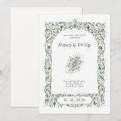 Cream Elegant  Indiase bruiloft Kaart (Voorkant / Achterkant)